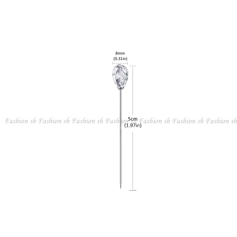 50pcs/box acrylic transparent Straight Pins with Colored Heads for ...