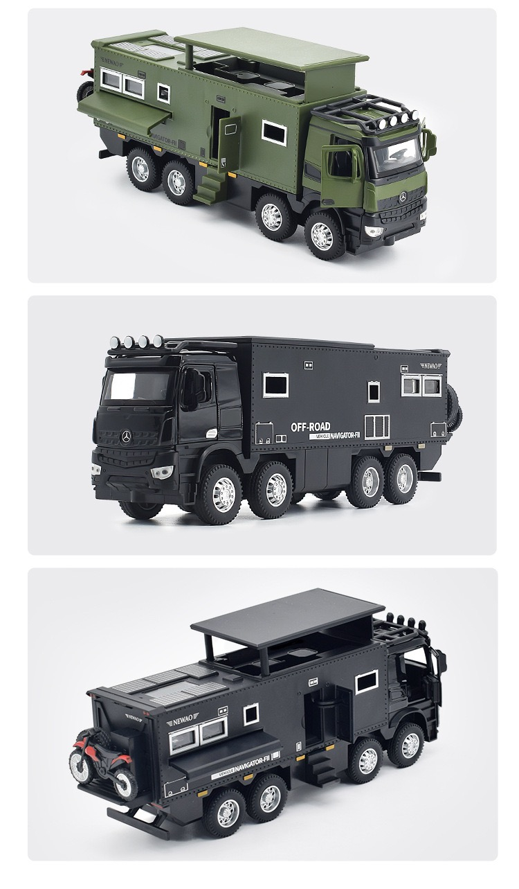 VIOLK 1:24 Mercedes-Benz Nomadisen Motorhome Alloy Car Model - With Sound, Light & Rebound, Green, For Collectors (Ages 15+)