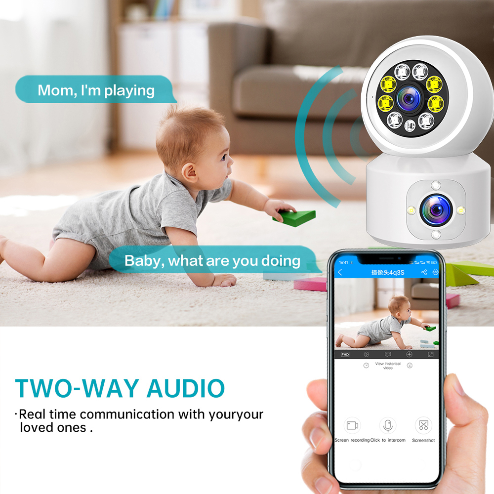 LLSEE Icsee 4MP Waterproof Dual Lens Wireless Indoor Ai Motion ...
