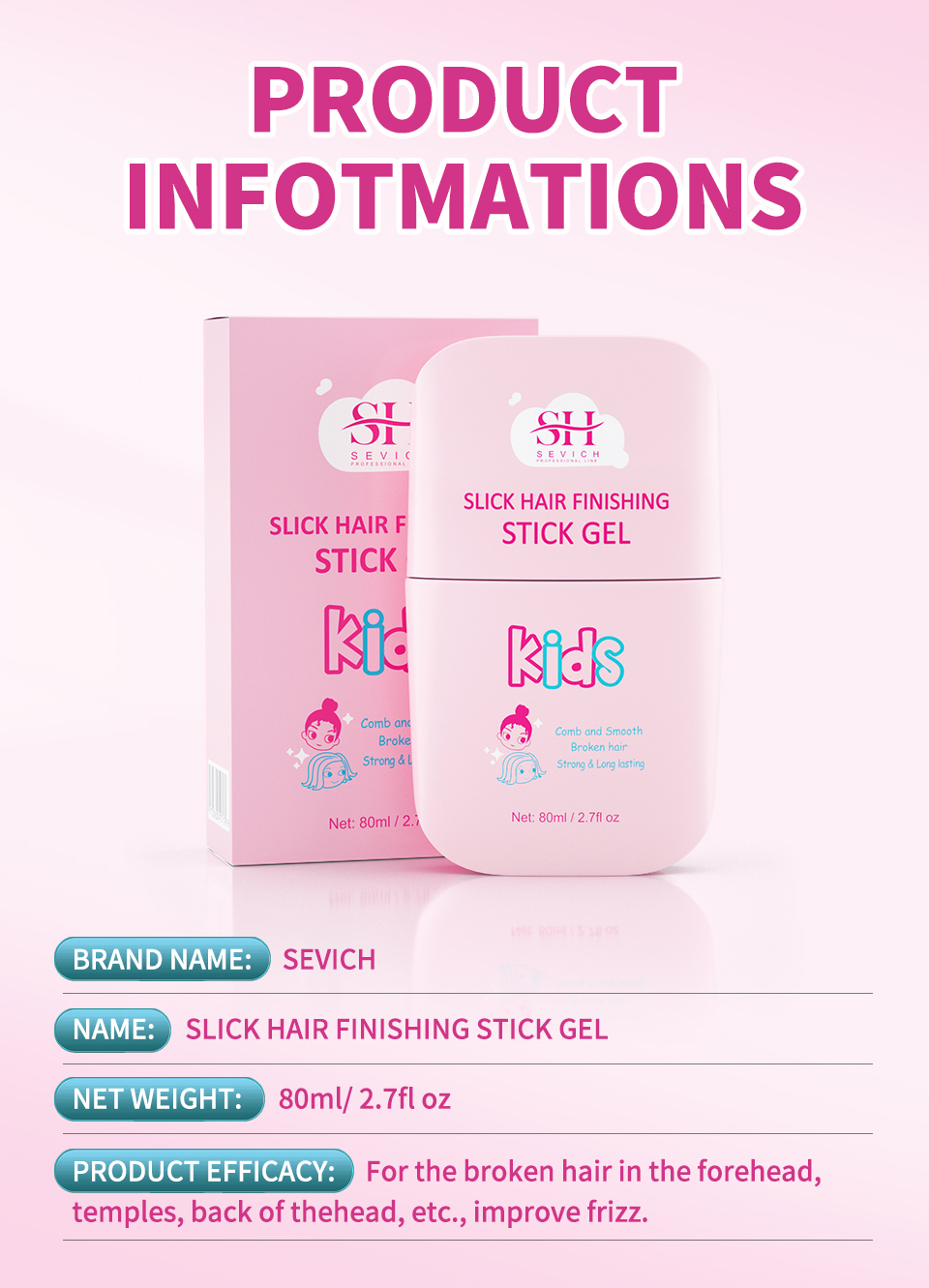 SEVICH Hair Styling Stick For Kids Hold Hair Finishing Stick Sleek Hair ...