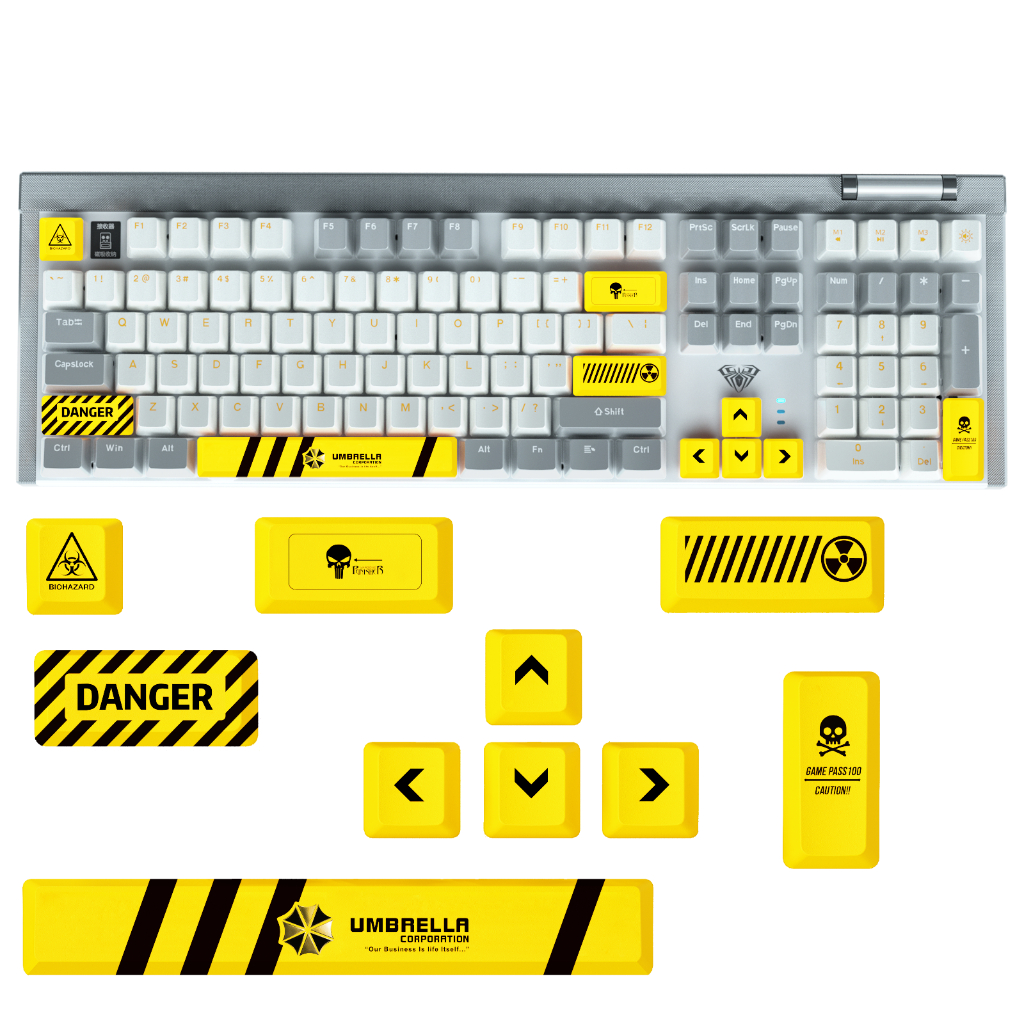 AULA PBT 3-color keycaps 10-key high-quality detachable non-slip wear ...