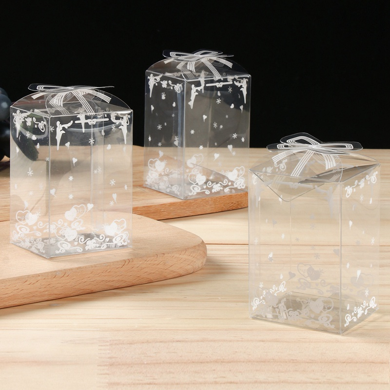 【Local Stock】10pcs Transparent Cube Candy Boxes PVC Plastic Clear Candy ...