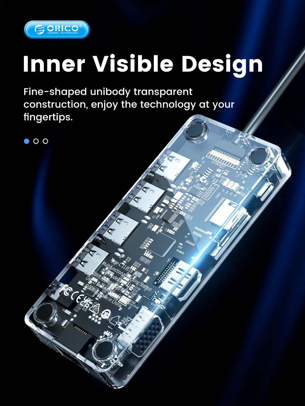 ORICO USB C HUB 11 in 1 Type C HUB Macbook Adapter Type C to 4K HDMI RJ45 PD USB 3.0 Docking