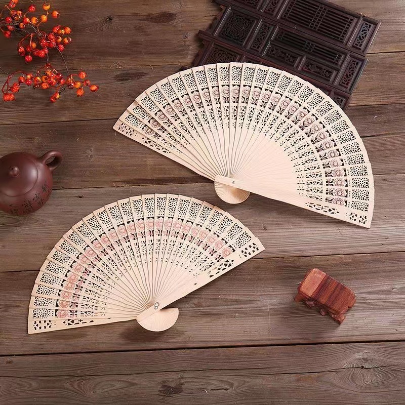 Vintage Folding hand fan chinese home art gift Bamboo traditional fan ...