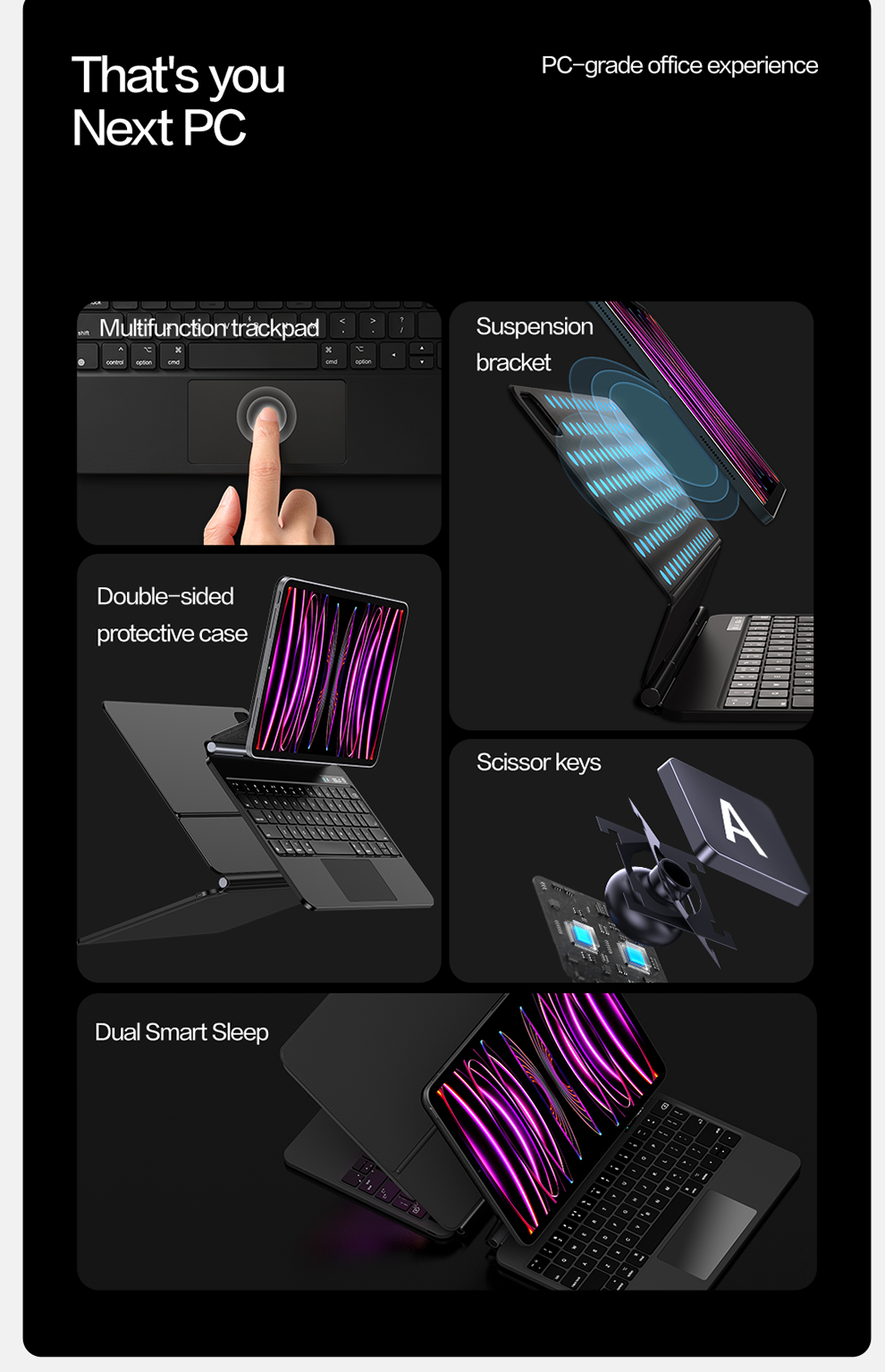 SmartDevil Touch Keyboard Case For iPad 2019/2020/2021/2022/iPad Pro ...