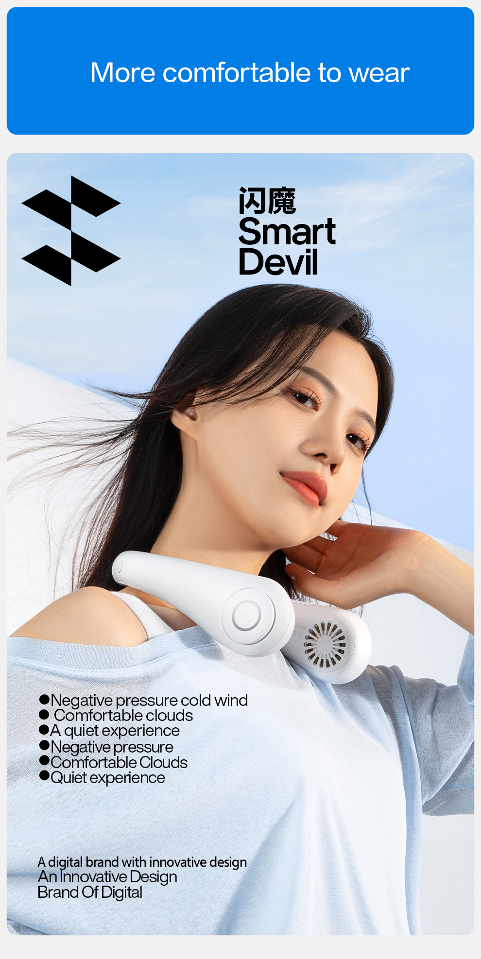 SmartDevil Hanging Fan Leafless Silent Cooling Small Fan Usb Portable ...