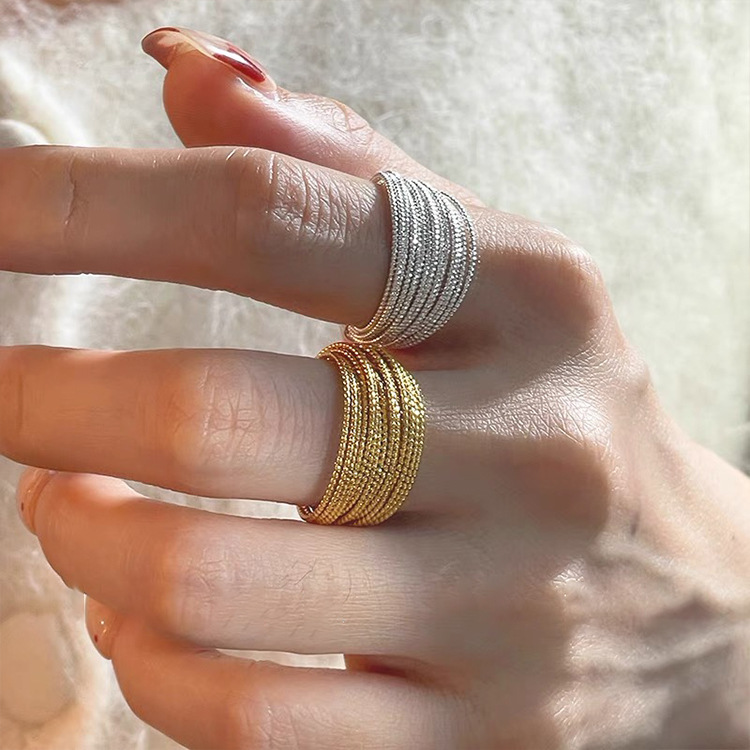 Statement Multi Layers Metallic Fashion Rings For Women Personality New ...