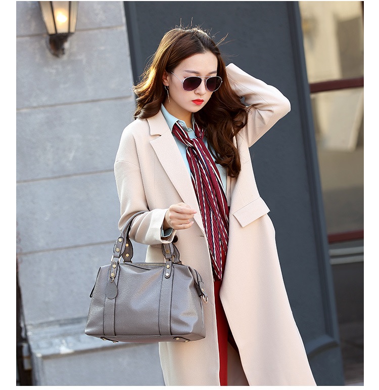 Retro Leather Ladies Boston Beg Bags Handbag Women Beg Shoulder Bag ...