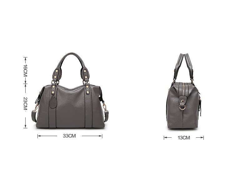 Retro Leather Ladies Boston Beg Bags Handbag Women Beg Shoulder Bag ...