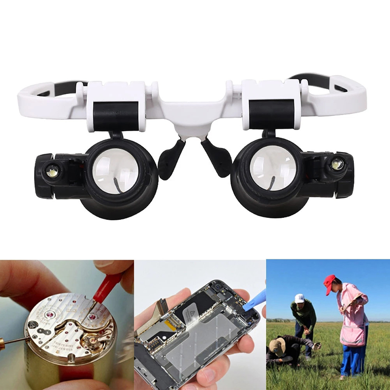 KIPRUN 8X15X23X Telescope Magnifier Dual，2LED Head-Mounted Illuminating ...