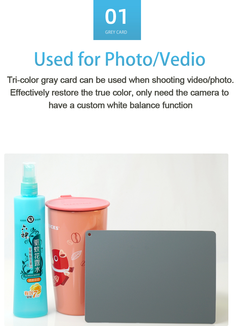 Digital Photography Grey Crad White Balance Card 18% Exposure 3 in 1 ...