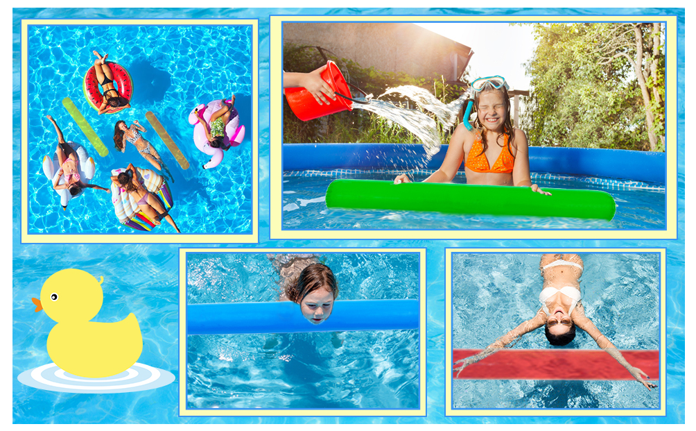 4 Pcs Pool Inflatable Sticks,41.3 Inch Inflatable Pool Noodle Colorful ...