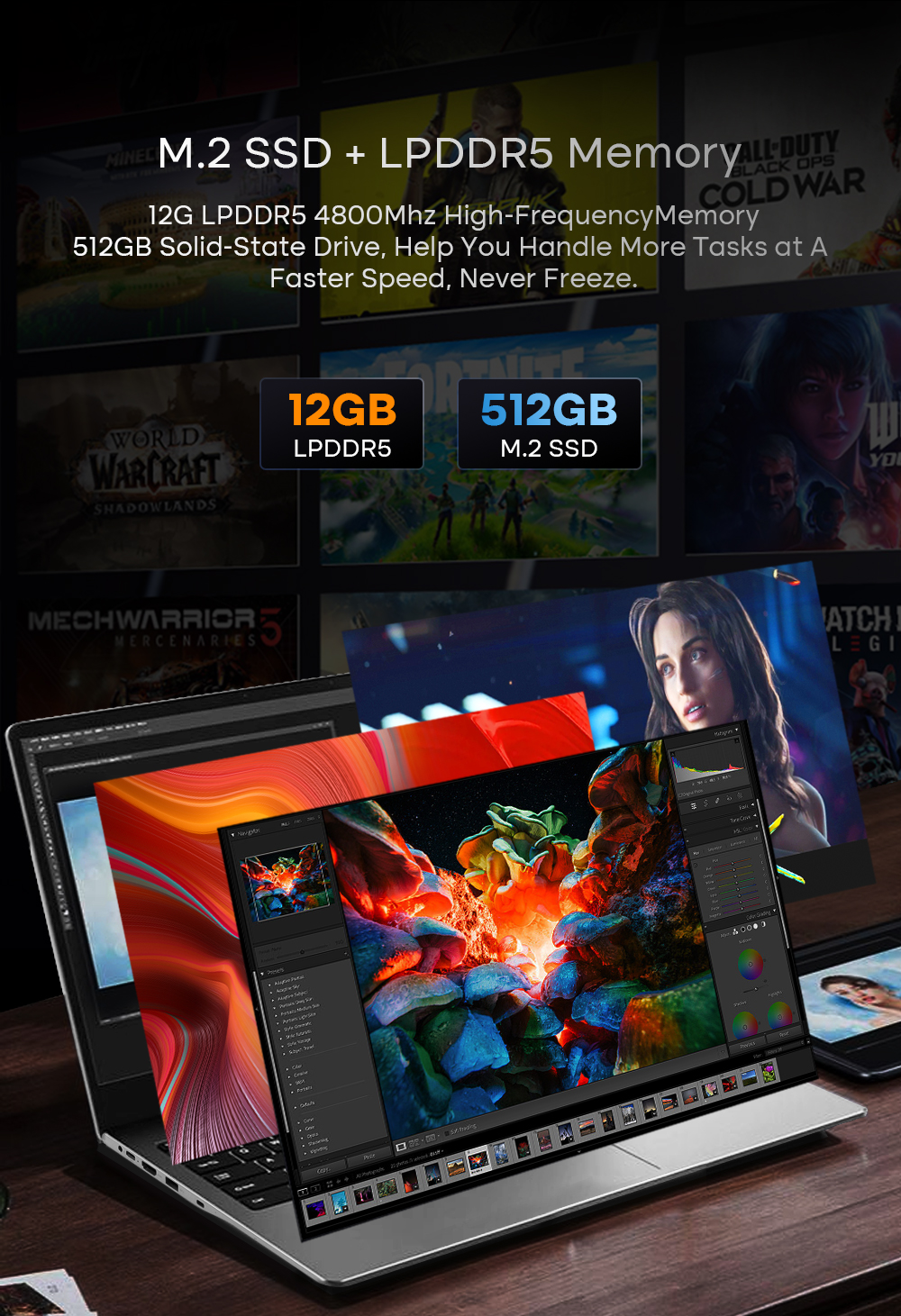 DERE R16 Pro Laptop 16 Inch Laptop Intel N95 2.5K IPS Screen 12GB DDR5 ...