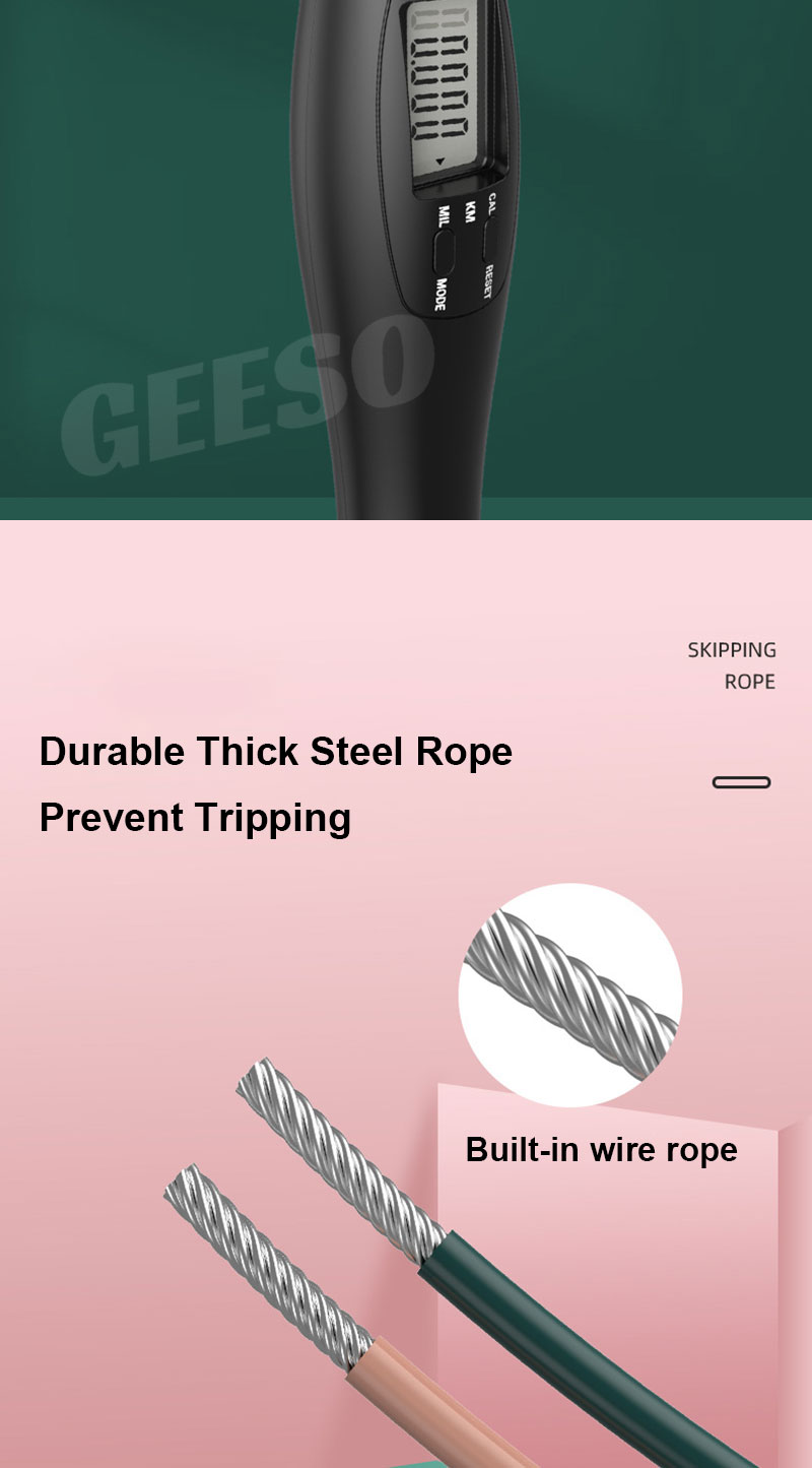 GEESO Smart Skipping Rope Cordless With Digital Counter Professional ...