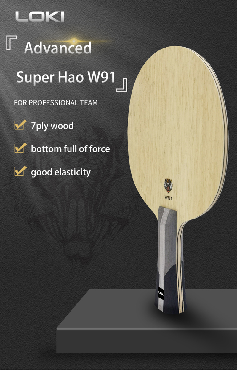 LOKI W91 Super WANG HAO Table Tennis Blade 7 Wood Limba Surface