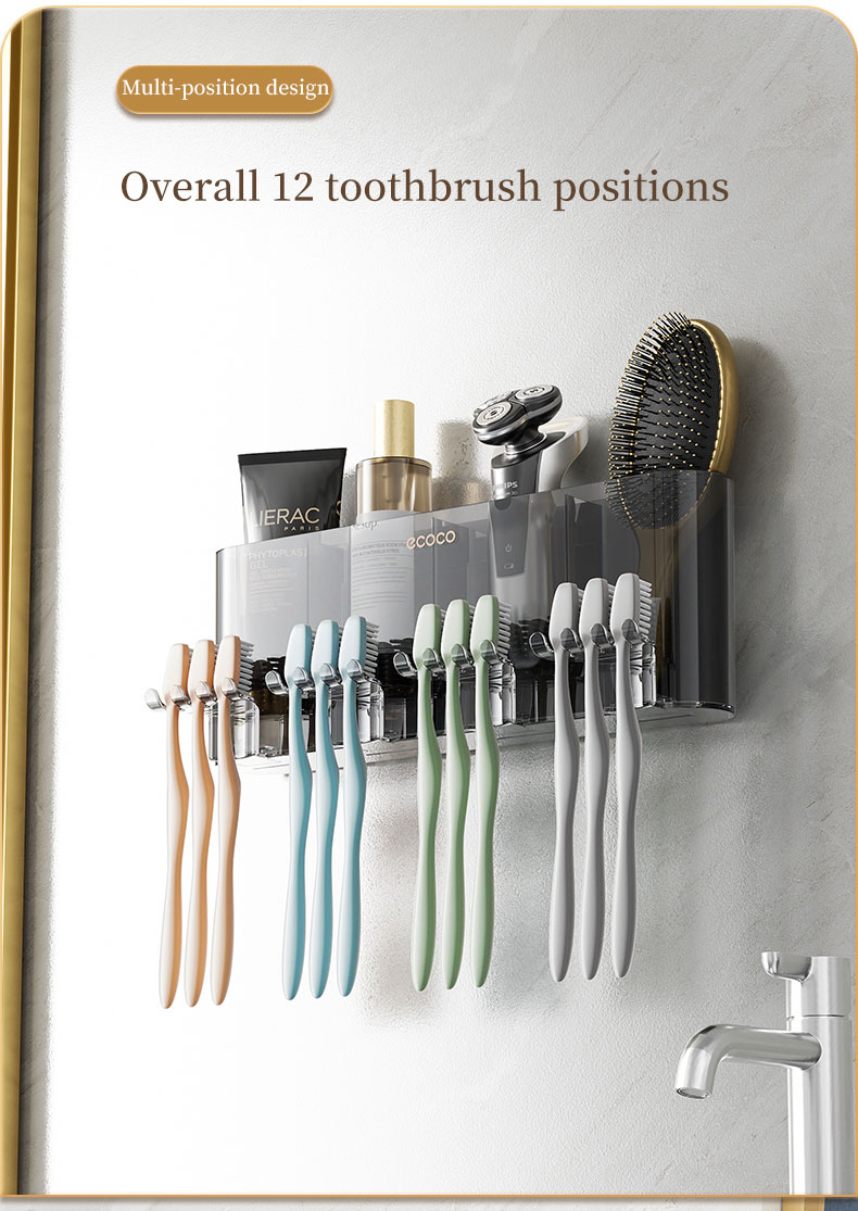Ecoco Toothbrush Holder Toothpaste Dispenser Squeezer Set Light Luxury ...