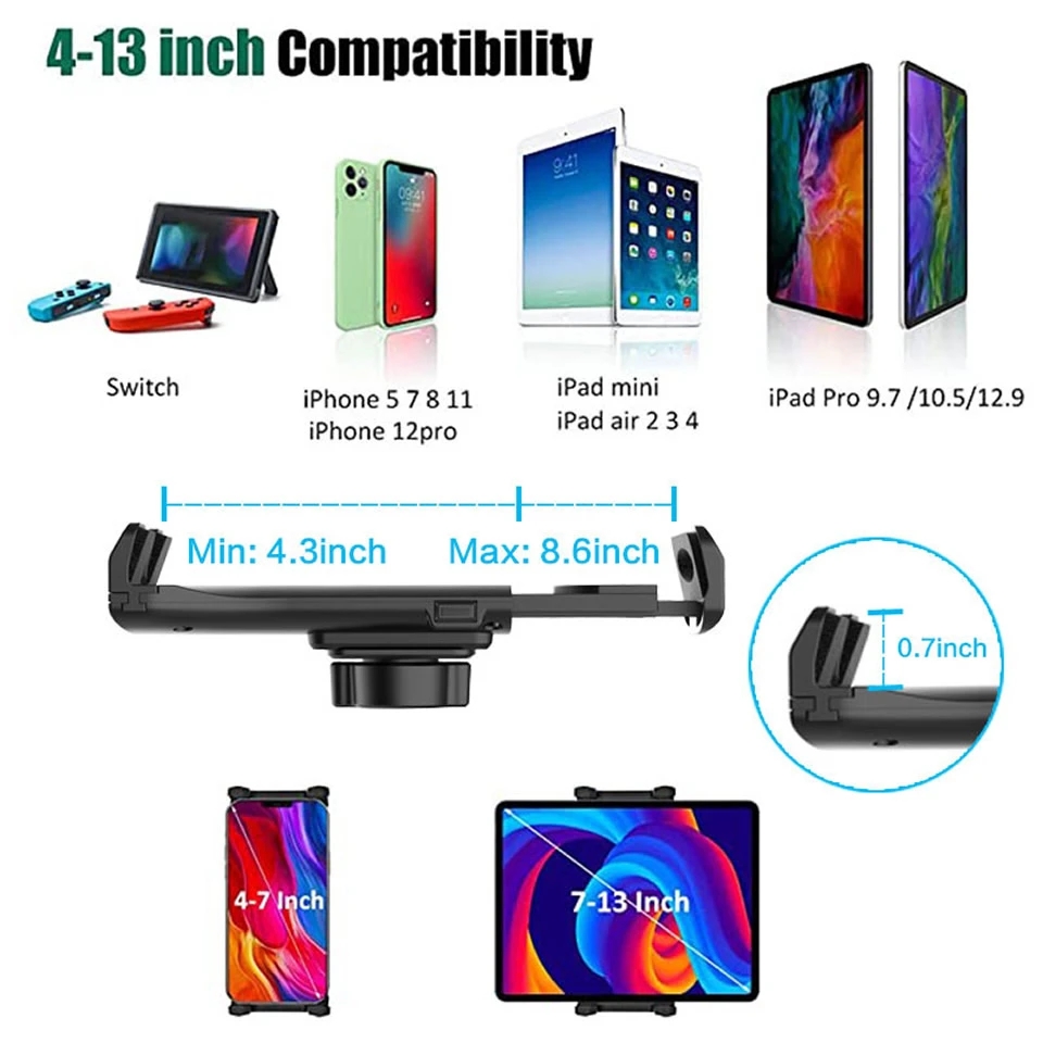 Tablet Cup Holder Mount 360 Adjustable Smartphone Holder Car 270 Tilt ...
