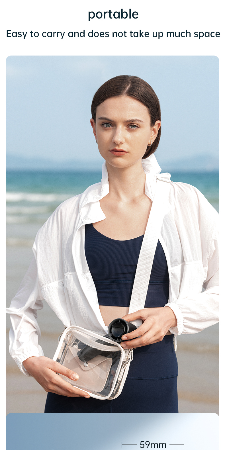 JISULIFE Handheld Fan Portable Bladeless Mini Fan Recharable 100 Level