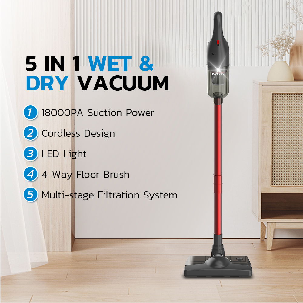 MYUAKO Cordless Handheld Car Vacuum - 18000Pa Strong Suction, 160W, LED Light, 30 Min Runtime
