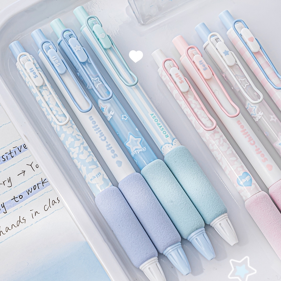Penlab 4pcs Soft Chiffon Gel Pen Set Cream Pink Mint Design 0.5mm ...