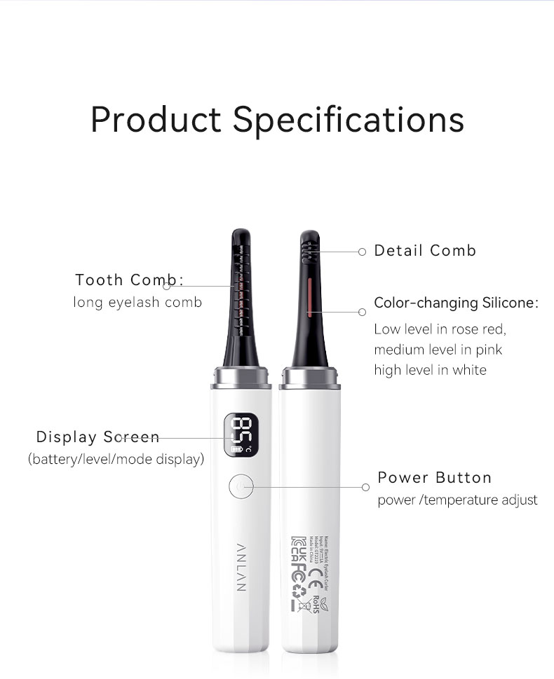 ANLAN Double head Electric Eyelash Curler Heated Eyelash LongLasting