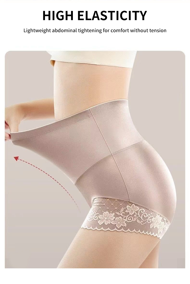 FallSweet M-2XL High Waist Body Shaper Pant Women Seamless Tummy Control  Underwear Summer Naked Feeling Brief Plus Size Safety Underpant M to XXL