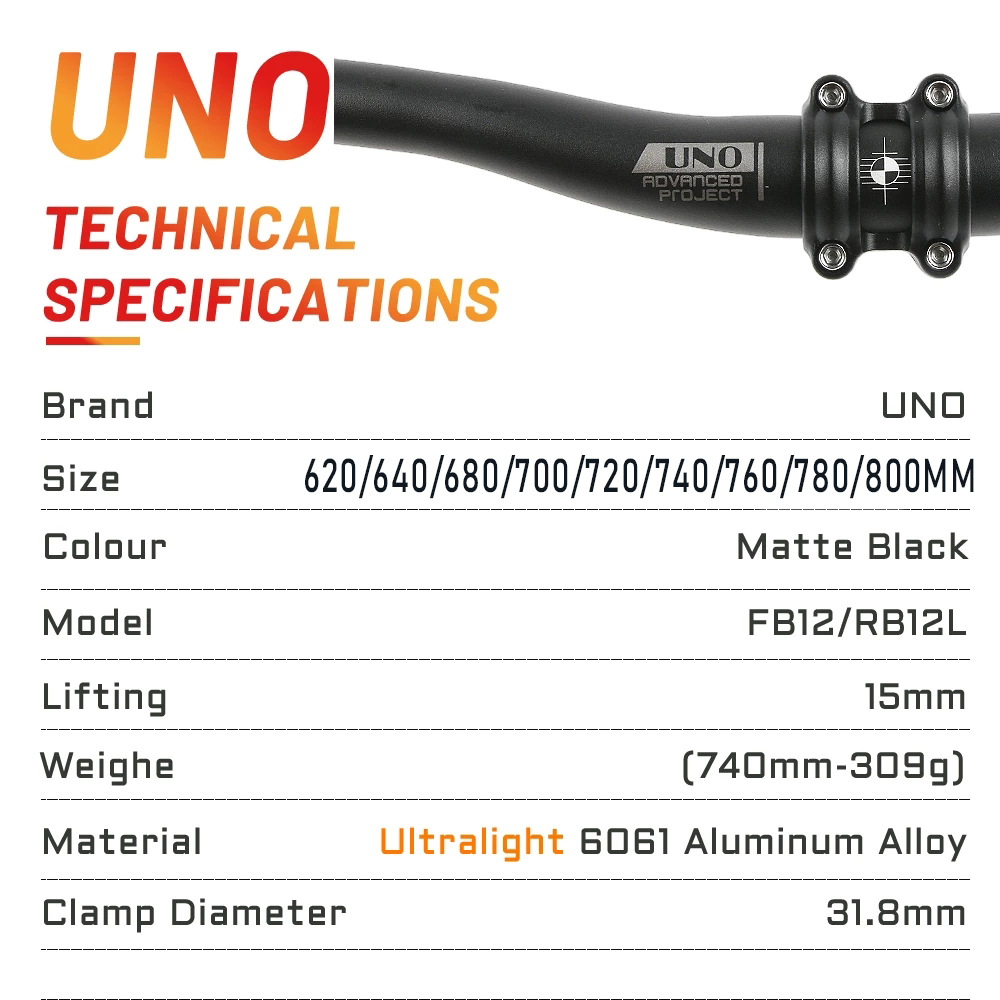 UNO Handlebar Aluminium Alloy 6061-T6 Material Mountain Bike Handlebar ...