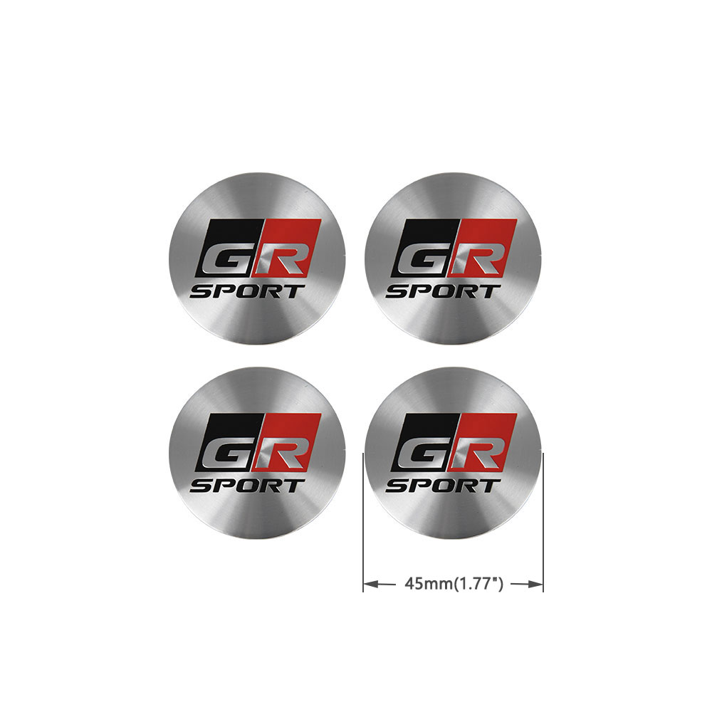 4PCS 45MM/56MM/60MM/65MM Aluminum Wheel Center Sticker GR Logo Emblem ...