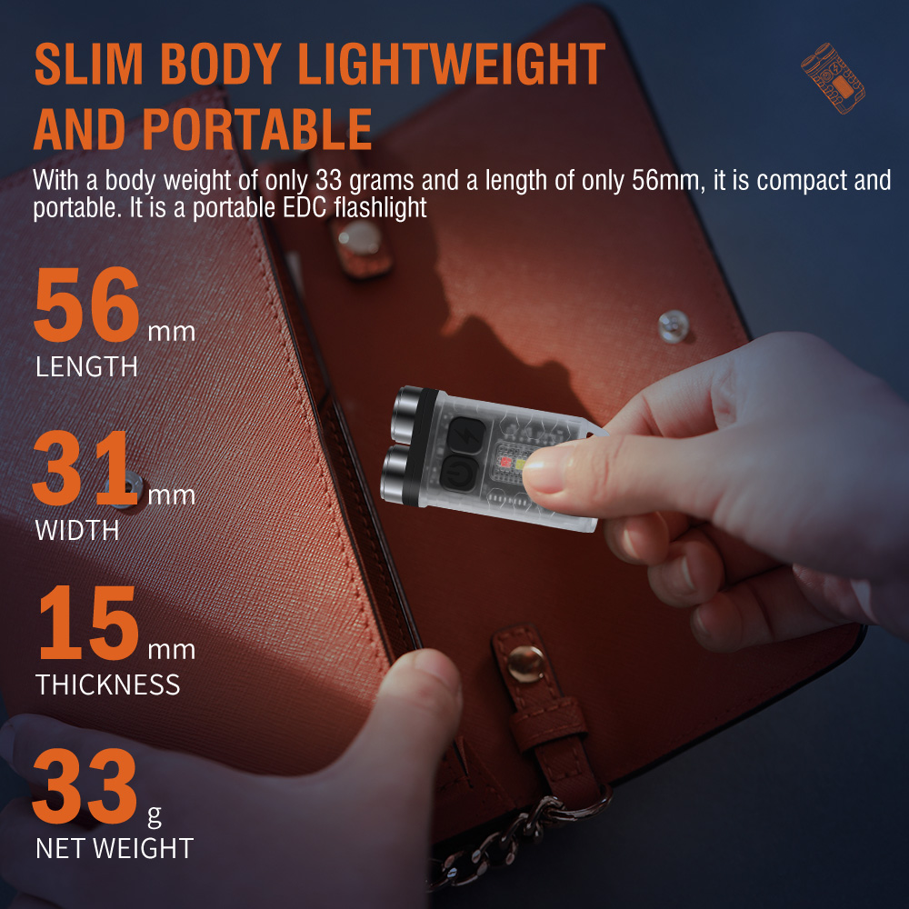 BORUiT V3 LED Keychain Portable Flashlight Work Light Type-C ...