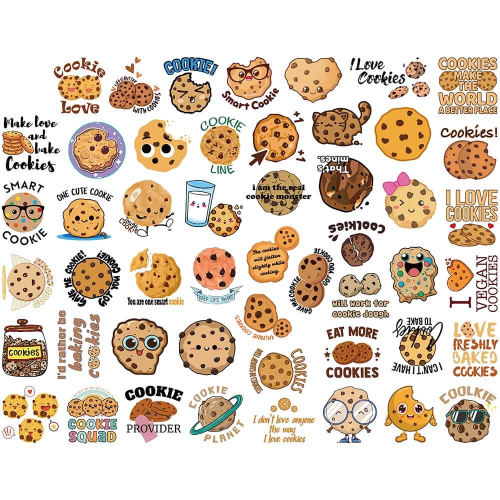 [Large stickers]50PCS Cartoon Cookies Stickers Yummy Dessert Mini Diary ...