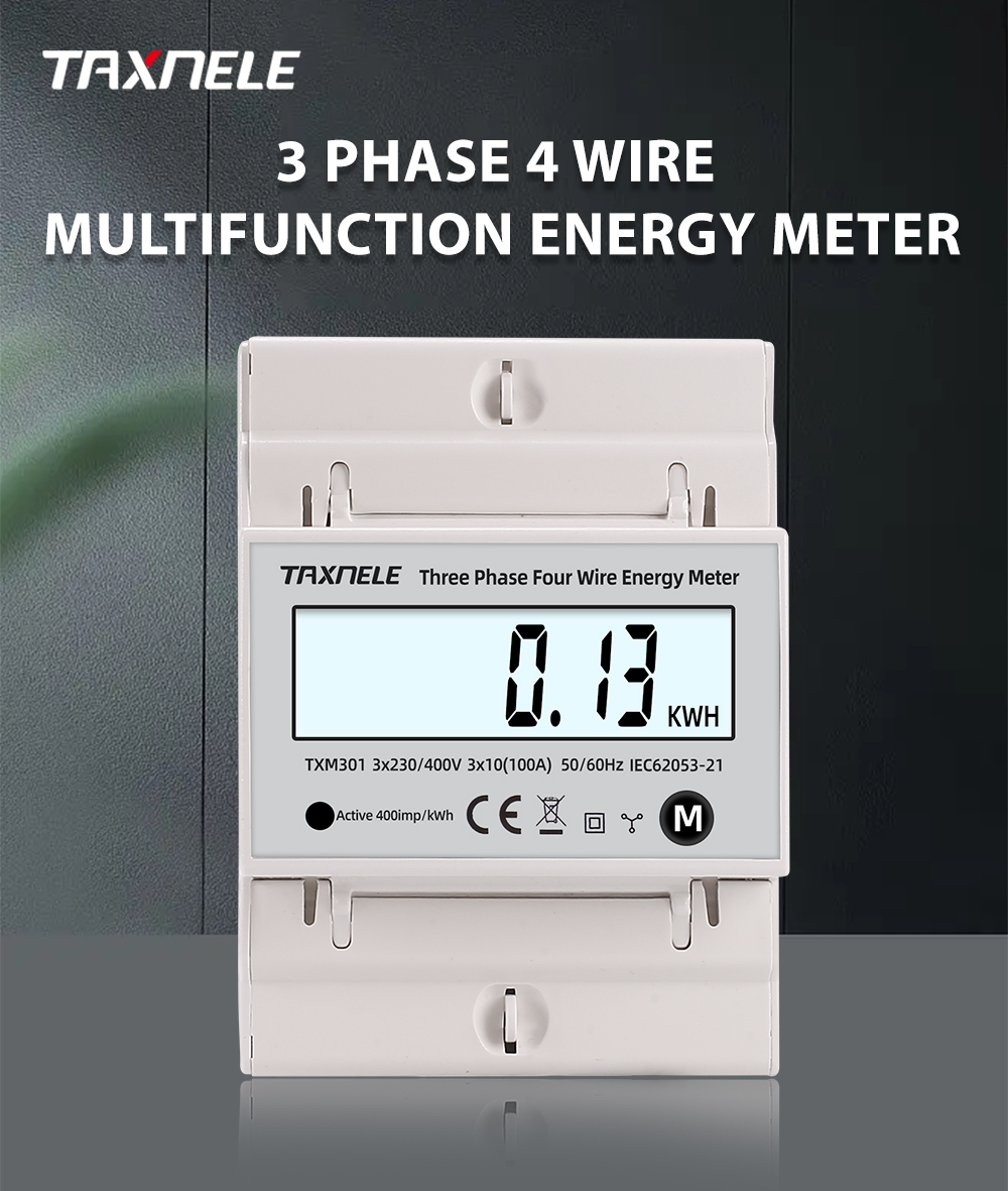Multifunction 380V 3 Phase 4 Wire Wattmeter Power Bidirectional Energy ...