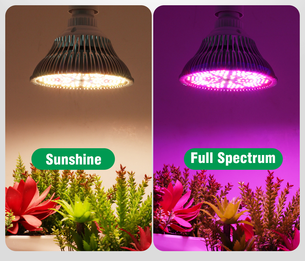 250W LED Grow Light Bulb E27 LED Plant Bulb 200LEDs Sunlike Full ...