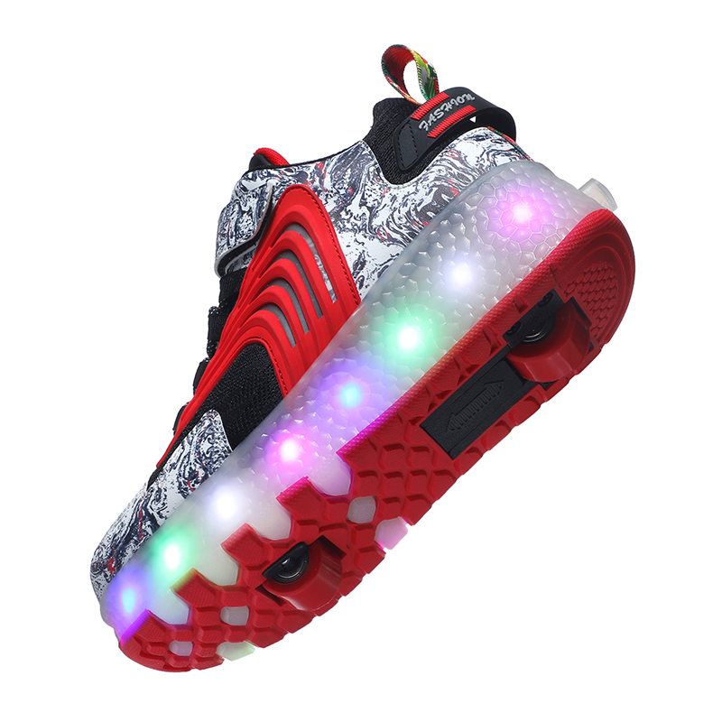 LED Roller Sneakers For Kids Rechargeable Convertible Skate
