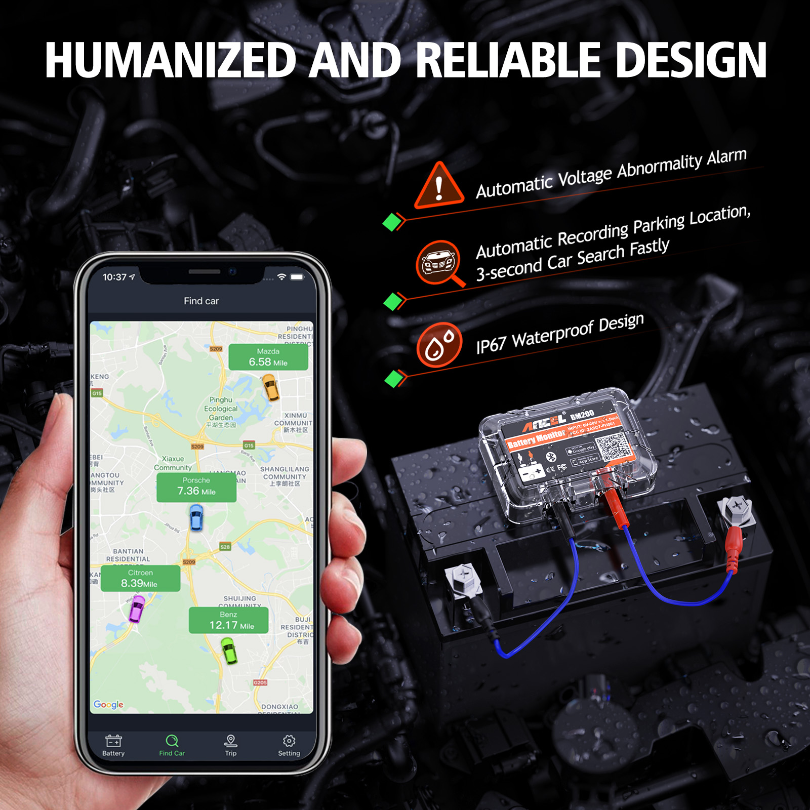 ANCEL BM200 PRO Wireless 12V Car Battery Tester Digital Car Battery ...