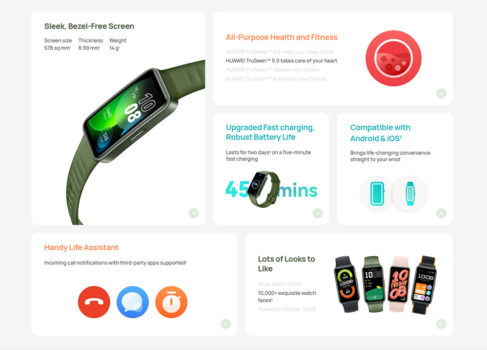 2023 New HUAWEI Band 8 Smart Band All-day Blood Oxygen 1.47'' AMOLED ...
