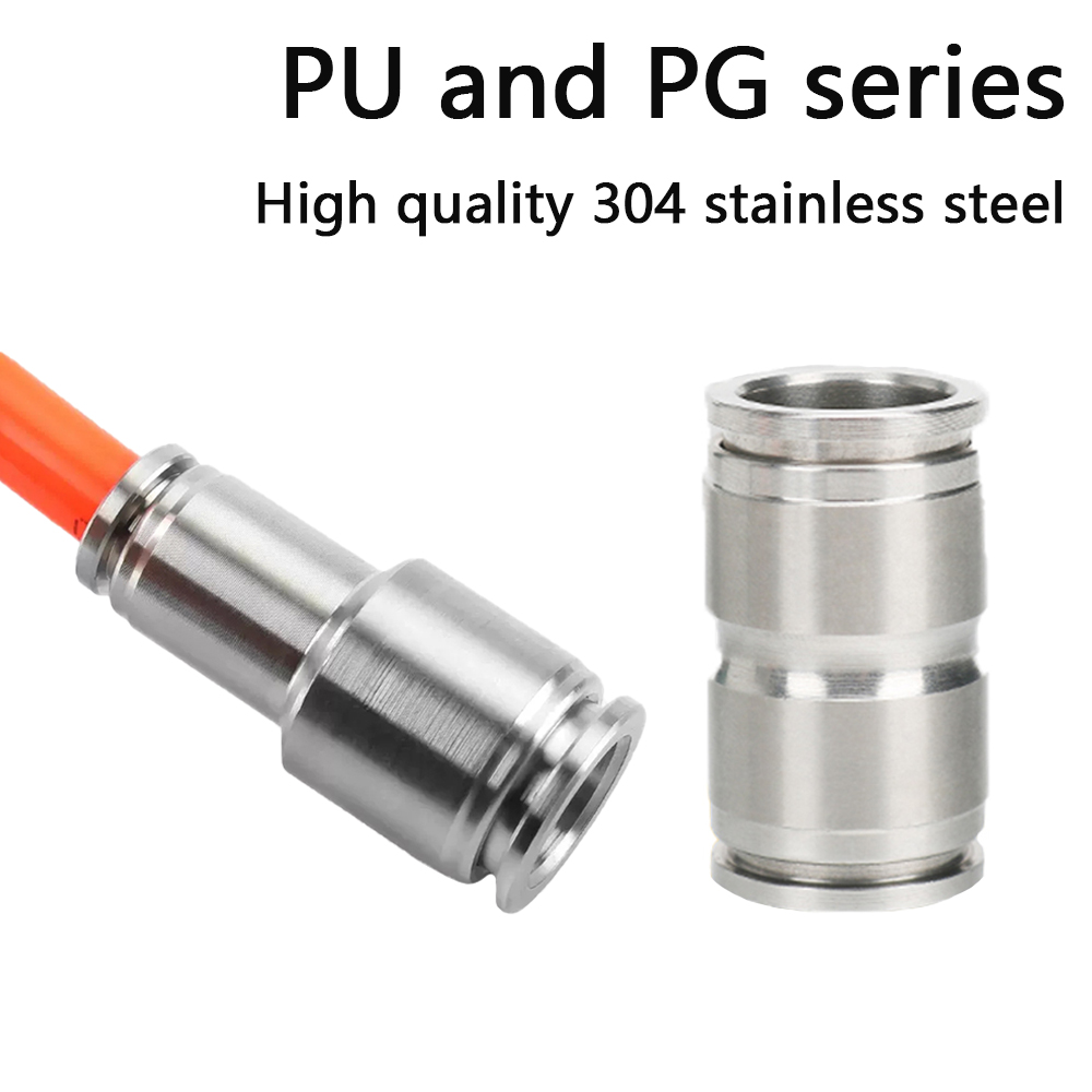 1pcs PU PG Pneumatic Quick Connector 304 Stainless Steel Hose Air Pipe ...