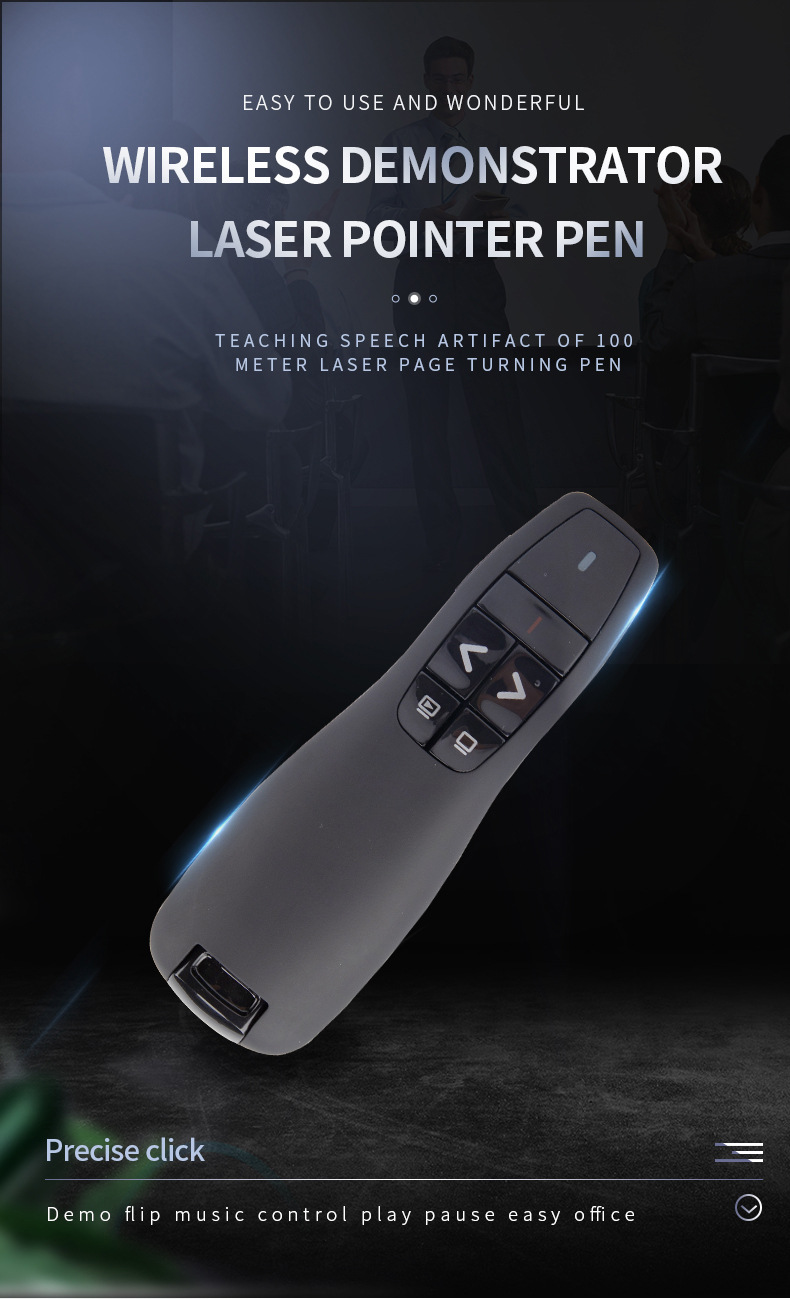 R400 Portable Wireless Presenter Pointer 2.4Ghz USB PPT Red Laser with ...