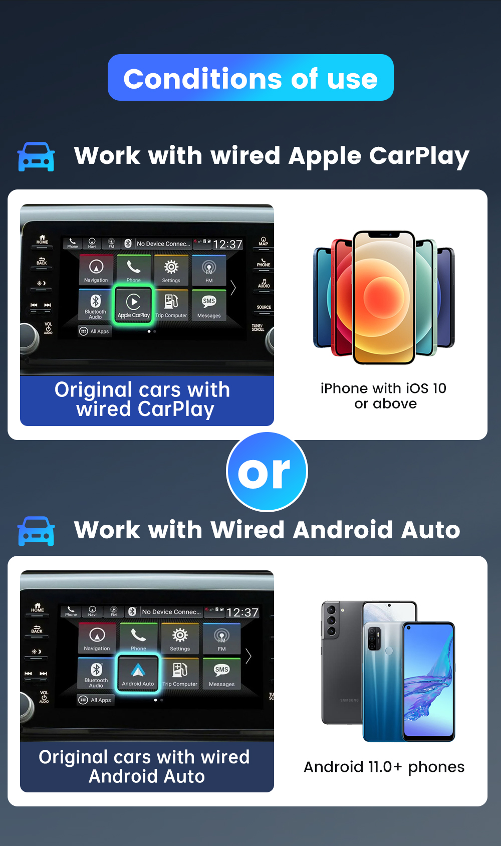 CarlinKit 5.0 Wireless CarPlay & Android Auto For Wired Apple CarPlay ...