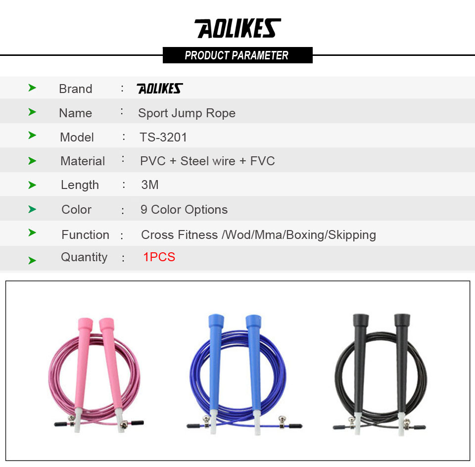 AOLIKES 1PCS Crossfit Speed Jump Rope Professional Skipping Rope For ...