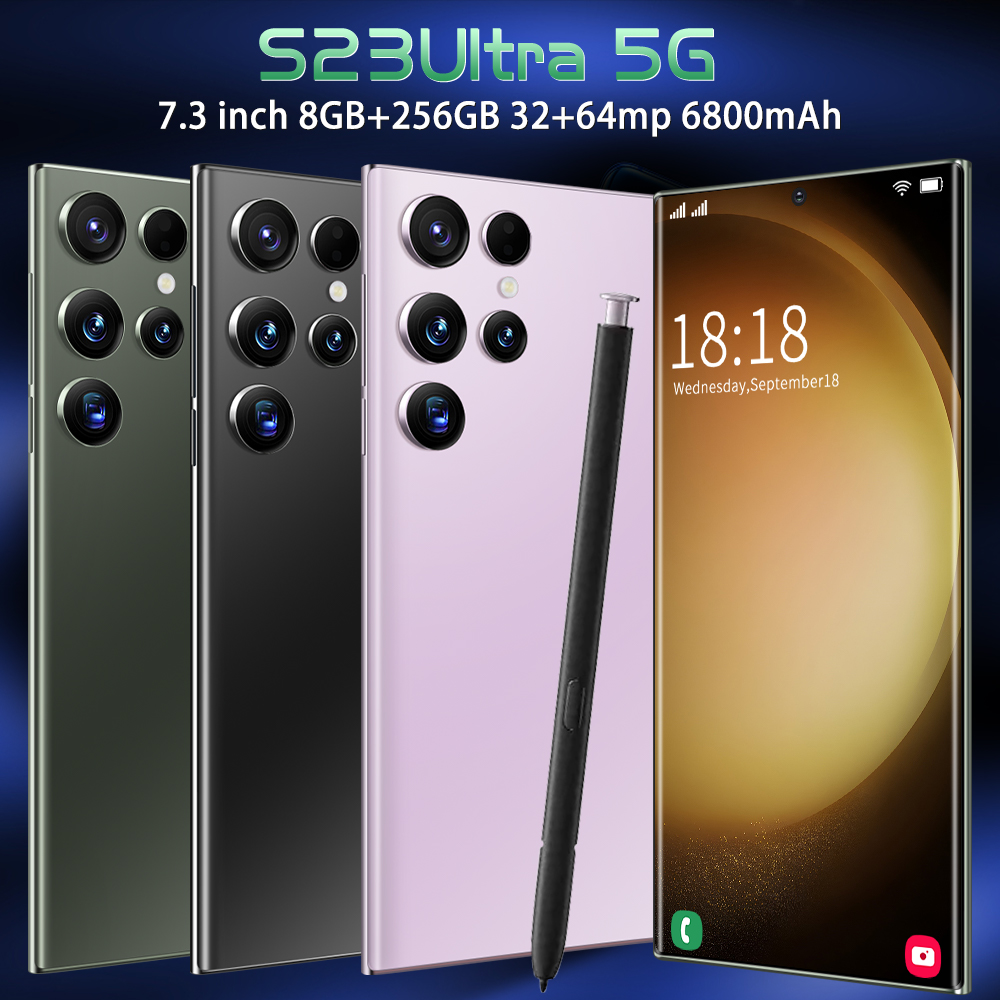 Mobile 4G S23 Ultra (8+256G) 7.3 inch large screen with 8 megapixel ...