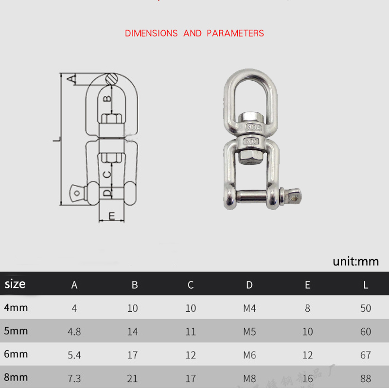 1pc Rotating Ring Carabiner One Head Detachable Unloading Hook Shackle ...