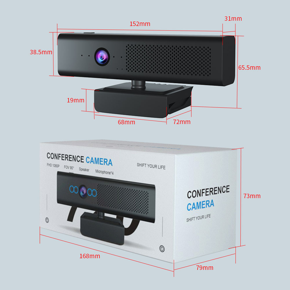 USB Webcam 1080P HD Computer Camera with HiFi Speaker Microphone ...