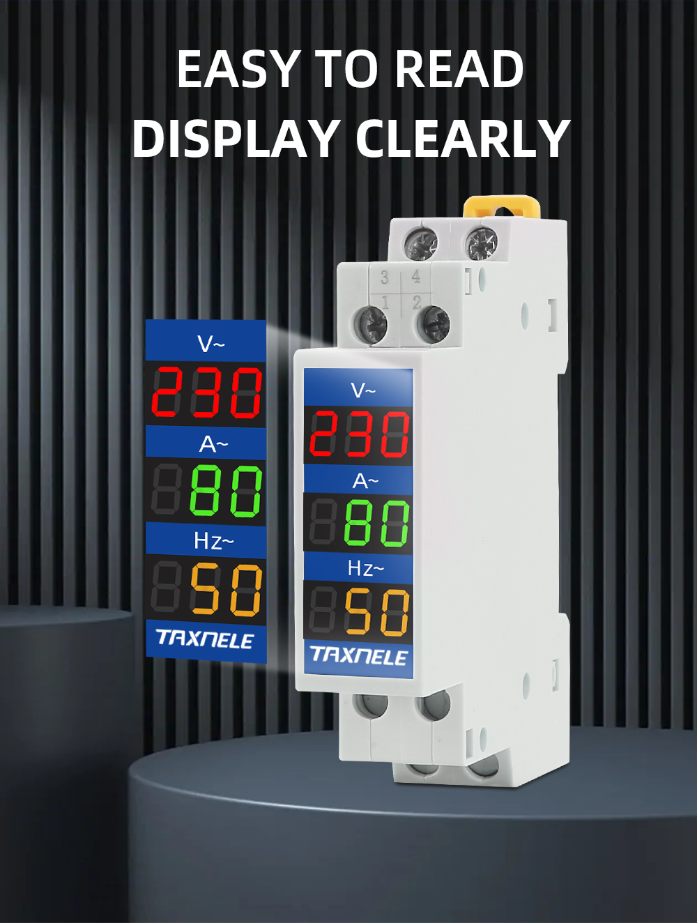 Voltmètre Modulaire GEYA AC 80-500V - Monophasé/Triphasé, Affichage LED - Pour 220V/380V - Neuf
