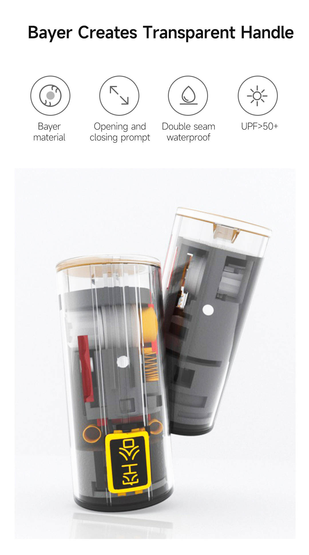 Gadgetoo Xiaomi Konggu Mechanical Automatic Reverse Folding Umbrella With Reflective Strip - 10 Bones