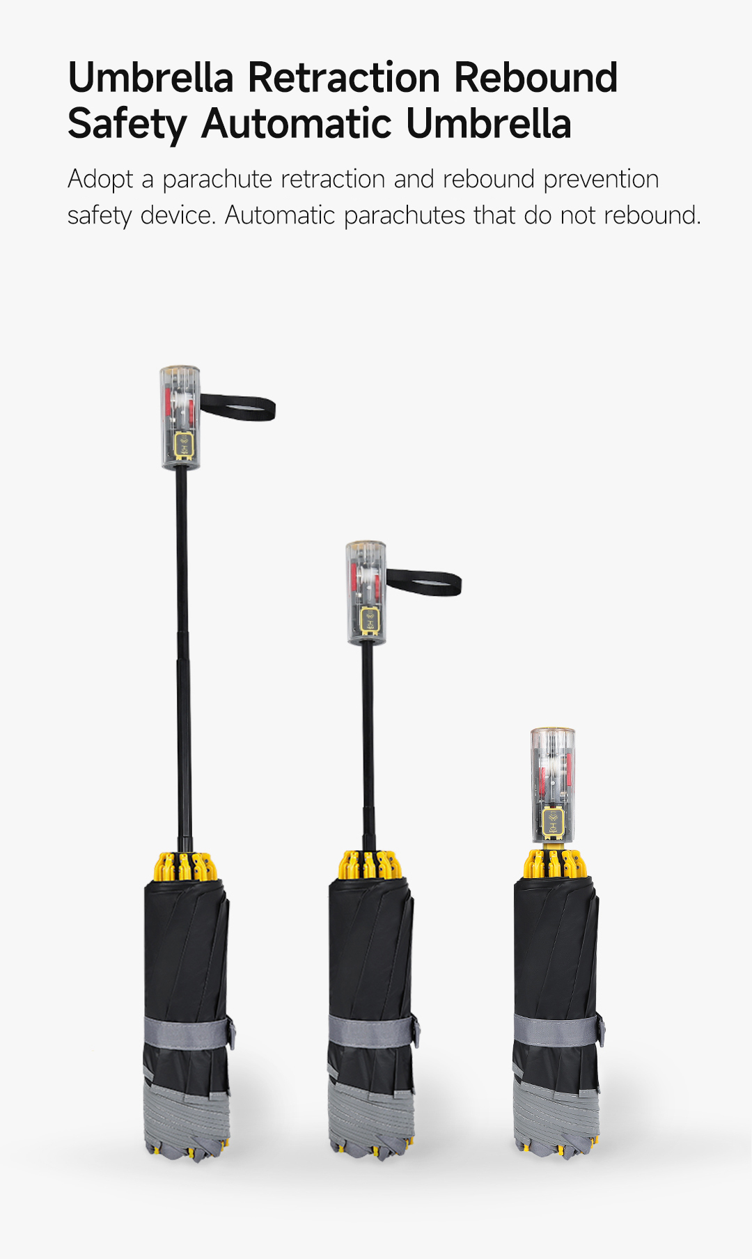 Gadgetoo Xiaomi Konggu Mechanical Automatic Reverse Folding Umbrella With Reflective Strip - 10 Bones