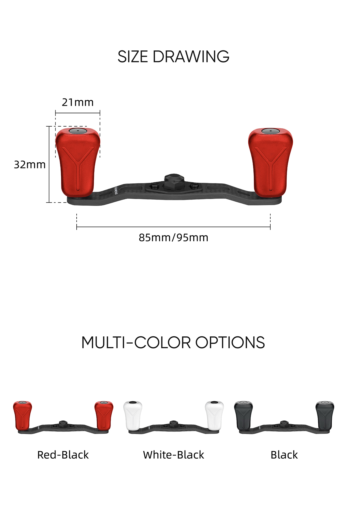 Gomexus S21RD Regler Alu rot 21 mm Shimano A, Daiwa S (6682