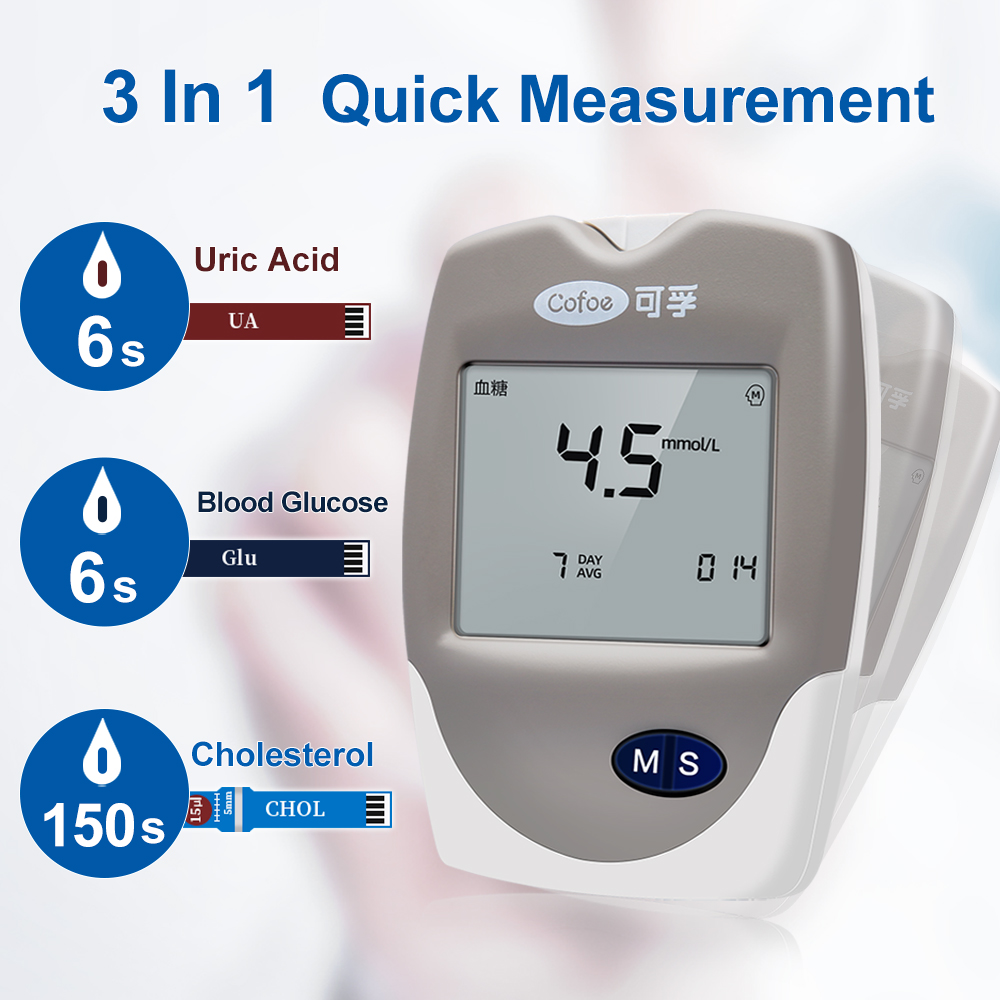 Cofoe In Multifunctional Cholesterol Uric Acid Blood Glucose Meter