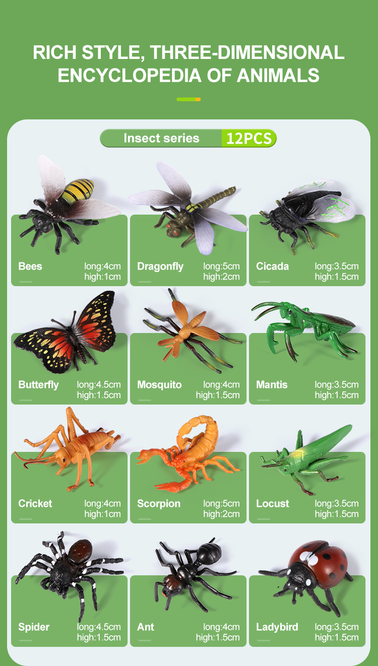 New Wild Mini Insect Animals Model Set Butterfly Scorpion Mantis Cicada ...