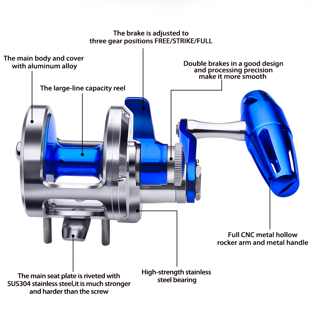 Pro Beros Seawater Fishing Reel Aluminum Cnc Machined Hollow