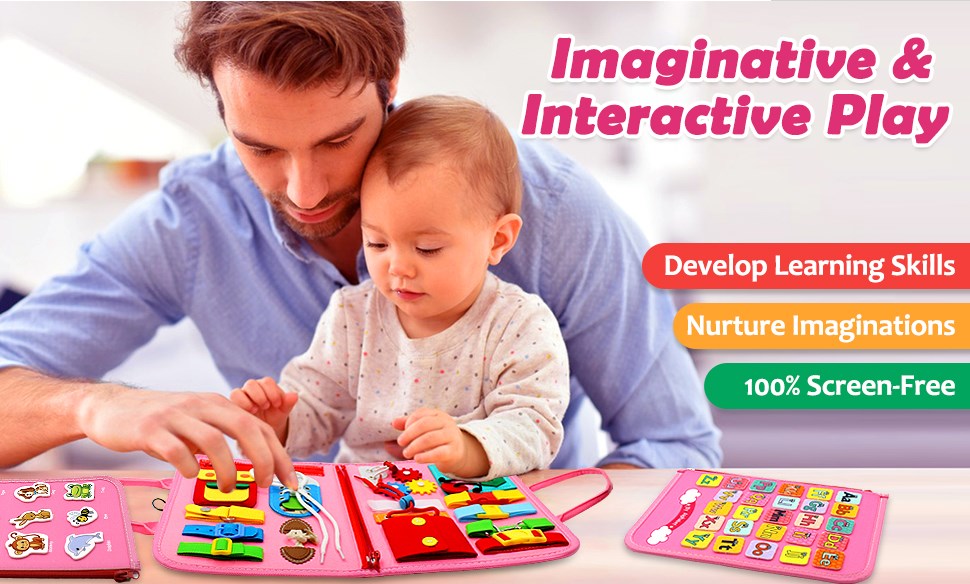 Busy Board for Toddlers, Montessori Toys for 1 2 3 4 Year Old Toddlers ...